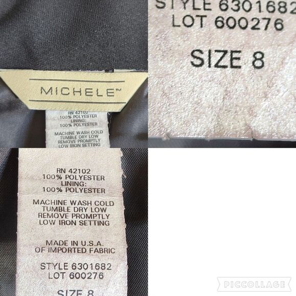 Michele Black with Purple and White Trim A-Line Skirt Sz 8 - Picture 11 of 11